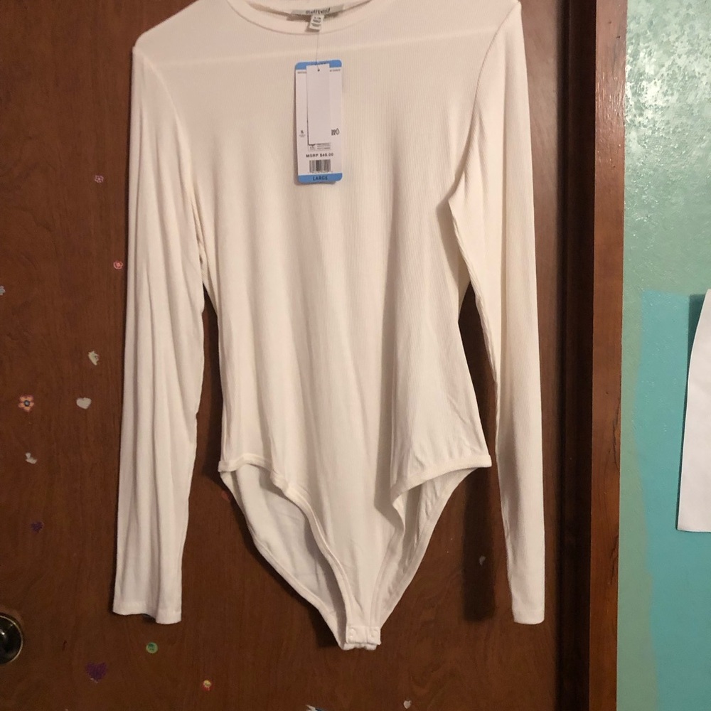 NWT Edited By Remi Bader Ladies Long Sleeve Bodysuit Color ( Cloud Dance) - Picture 7 of 10